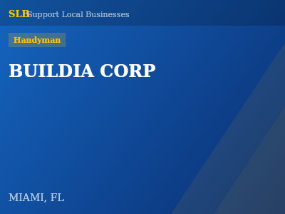 BUILDIA CORP — Handyman in MIAMI, FL