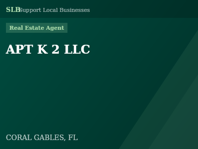 APT K 2 LLC — Real Estate Agent in CORAL GABLES, FL