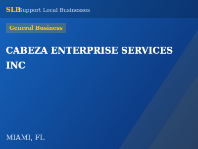 CABEZA ENTERPRISE SERVICES INC — General Business in MIAMI, FL