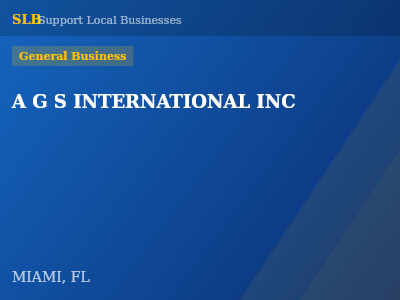 A G S INTERNATIONAL INC — General Business in MIAMI, FL