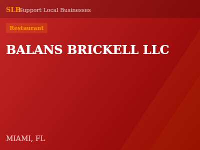 BALANS BRICKELL LLC — Restaurant in MIAMI, FL