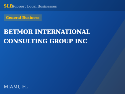 BETMOR INTERNATIONAL CONSULTING GROUP INC — General Business in MIAMI, FL