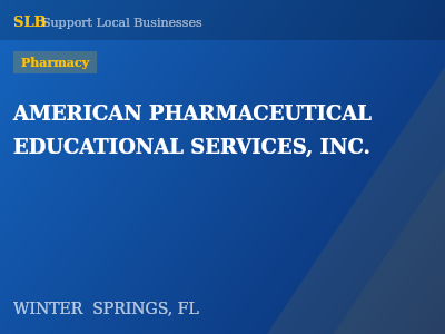 AMERICAN PHARMACEUTICAL EDUCATIONAL SERVICES, INC. — Pharmacy in WINTER  SPRINGS, FL