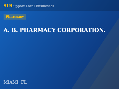A. B. PHARMACY CORPORATION. — Pharmacy in MIAMI, FL