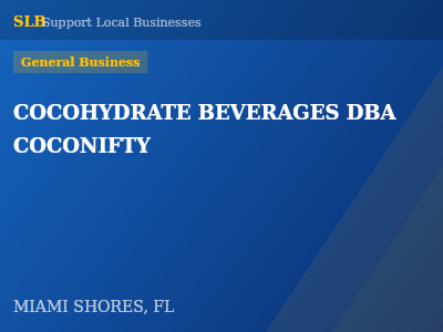 COCOHYDRATE BEVERAGES DBA COCONIFTY — General Business in MIAMI SHORES, FL