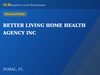 BETTER LIVING HOME HEALTH AGENCY INC — Doctor/Clinic in DORAL, FL