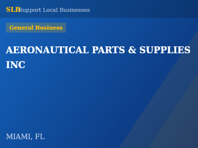 AERONAUTICAL PARTS & SUPPLIES INC — General Business in MIAMI, FL