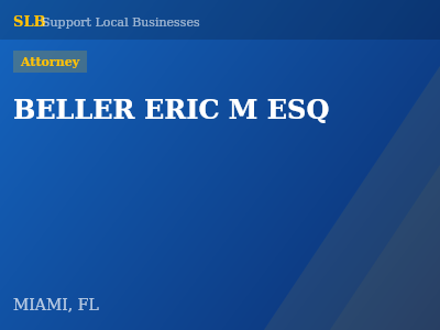 BELLER ERIC M ESQ — Attorney in MIAMI, FL