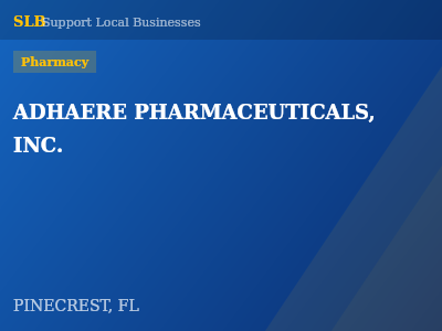 ADHAERE PHARMACEUTICALS, INC. — Pharmacy in PINECREST, FL
