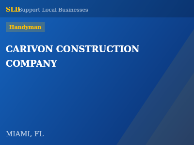 CARIVON CONSTRUCTION COMPANY — Handyman in MIAMI, FL