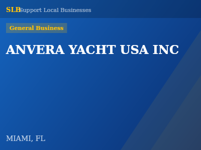ANVERA YACHT USA INC — General Business in MIAMI, FL