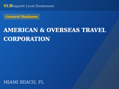 AMERICAN & OVERSEAS TRAVEL CORPORATION — General Business in MIAMI BEACH, FL