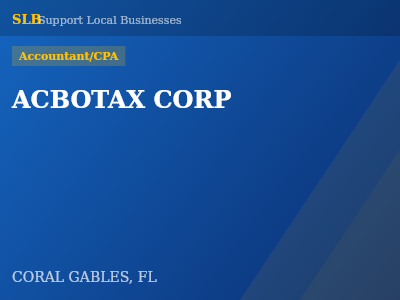 ACBOTAX CORP — Accountant/CPA in CORAL GABLES, FL