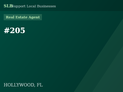#205 — Real Estate Agent in HOLLYWOOD, FL