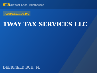 1WAY TAX SERVICES LLC — Accountant/CPA in DEERFIELD BCH, FL