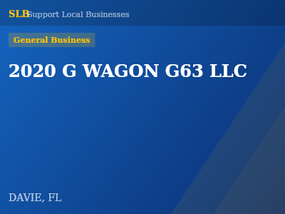 2020 G WAGON G63 LLC — General Business in DAVIE, FL