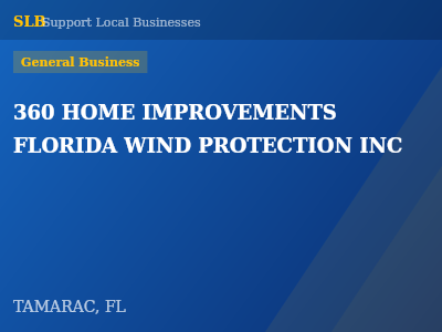360 HOME IMPROVEMENTS FLORIDA WIND PROTECTION INC — General Business in TAMARAC, FL