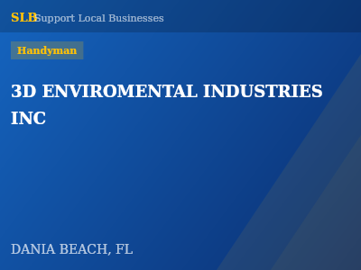 3D ENVIROMENTAL INDUSTRIES INC — Handyman in DANIA BEACH, FL