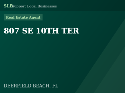 807 SE 10TH TER — Real Estate Agent in DEERFIELD BEACH, FL