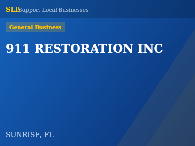 911 RESTORATION INC — General Business in SUNRISE, FL
