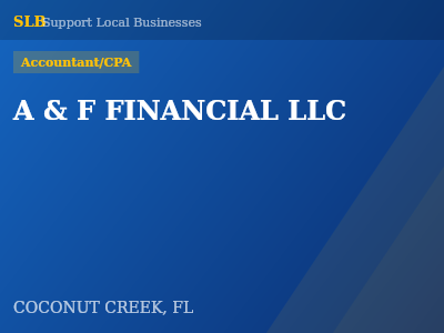 A & F FINANCIAL LLC — Accountant/CPA in COCONUT CREEK, FL