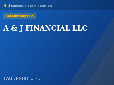 A & J FINANCIAL LLC — Accountant/CPA in LAUDERHILL, FL