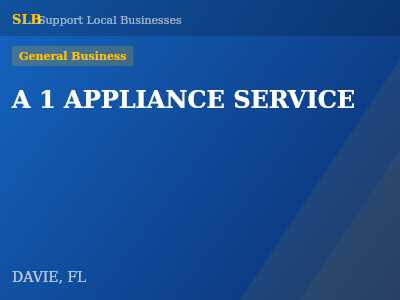 A 1 APPLIANCE SERVICE — General Business in DAVIE, FL