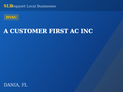 A CUSTOMER FIRST AC INC — HVAC in DANIA, FL