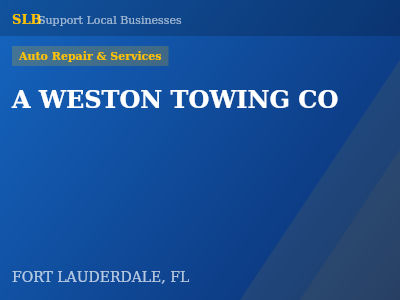 A WESTON TOWING CO — Auto Repair & Services in FORT LAUDERDALE, FL