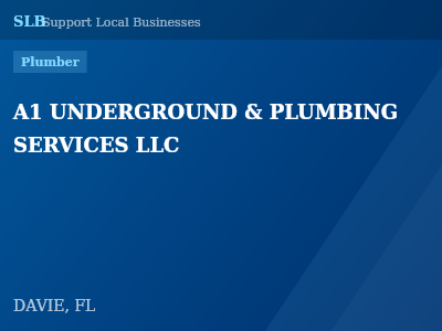 A1 UNDERGROUND & PLUMBING SERVICES LLC — Plumber in DAVIE, FL