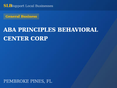 ABA PRINCIPLES BEHAVIORAL CENTER CORP — General Business in PEMBROKE PINES, FL