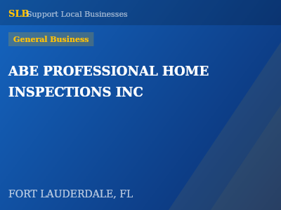 ABE PROFESSIONAL HOME INSPECTIONS INC — General Business in FORT LAUDERDALE, FL