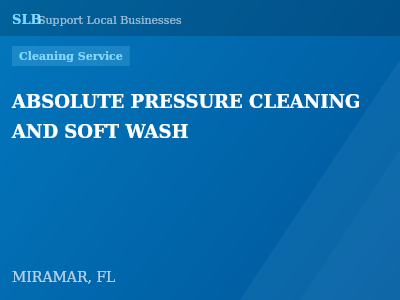 ABSOLUTE PRESSURE CLEANING AND SOFT WASH — Cleaning Service in MIRAMAR, FL