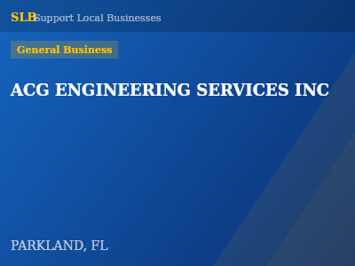 ACG ENGINEERING SERVICES INC — General Business in PARKLAND, FL