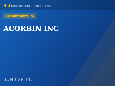 ACORBIN INC — Accountant/CPA in SUNRISE, FL