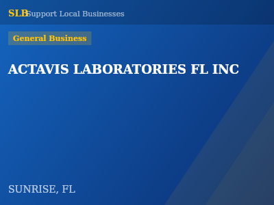 ACTAVIS LABORATORIES FL INC — General Business in SUNRISE, FL