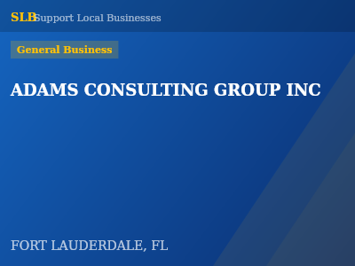 ADAMS CONSULTING GROUP INC — General Business in FORT LAUDERDALE, FL