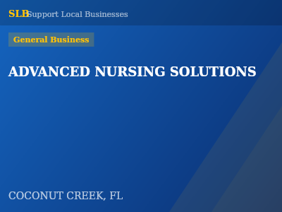 ADVANCED NURSING SOLUTIONS — General Business in COCONUT CREEK, FL