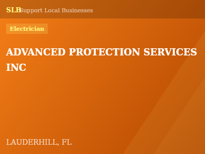 ADVANCED PROTECTION SERVICES INC — Electrician in LAUDERHILL, FL