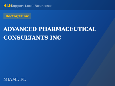 ADVANCED PHARMACEUTICAL CONSULTANTS INC — Doctor/Clinic in MIAMI, FL