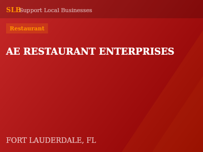 AE RESTAURANT ENTERPRISES — Restaurant in FORT LAUDERDALE, FL