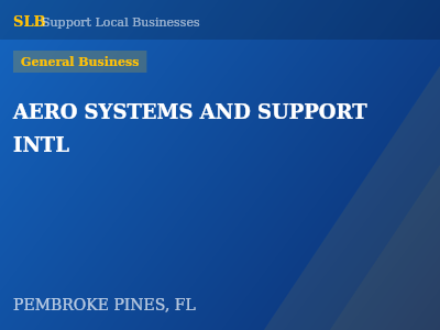 AERO SYSTEMS AND SUPPORT INTL — General Business in PEMBROKE PINES, FL