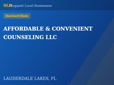 AFFORDABLE & CONVENIENT COUNSELING LLC — Doctor/Clinic in LAUDERDALE LAKES, FL