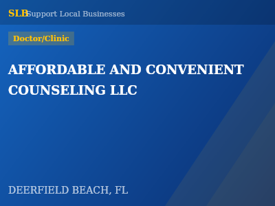 AFFORDABLE AND CONVENIENT COUNSELING LLC — Doctor/Clinic in DEERFIELD BEACH, FL