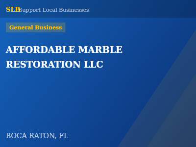 AFFORDABLE MARBLE RESTORATION LLC — General Business in BOCA RATON, FL