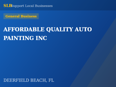 AFFORDABLE QUALITY AUTO PAINTING INC — General Business in DEERFIELD BEACH, FL