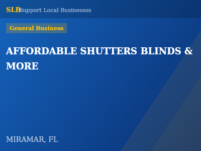 AFFORDABLE SHUTTERS BLINDS & MORE — General Business in MIRAMAR, FL