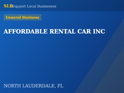 AFFORDABLE RENTAL CAR INC — General Business in NORTH LAUDERDALE, FL