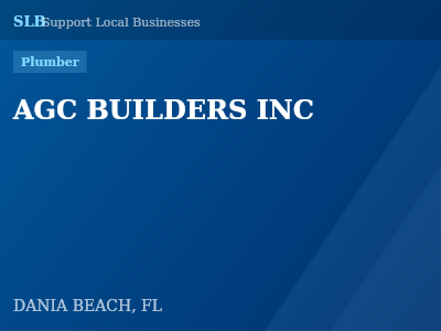 AGC BUILDERS INC — Plumber in DANIA BEACH, FL