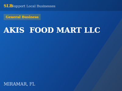 AKIS  FOOD MART LLC — General Business in MIRAMAR, FL
